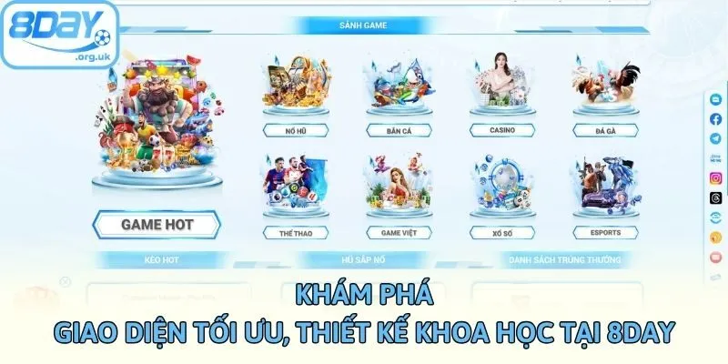 Khám phá giao diện tối ưu, thiết kế khoa học tại 8DAY
